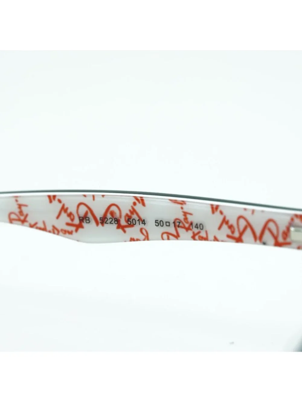 Ray Ban RX5228 5014 Eyeglasses Black on White 50mm Square Frame